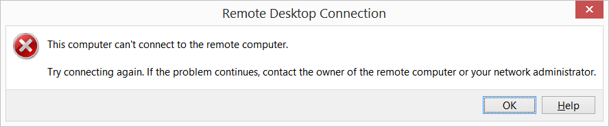 Cannot connect to RDP