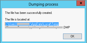 +1 to Microsoft: Dump file created. It is located at...