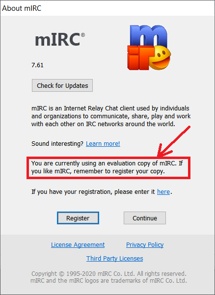 mirc 7.61 registration code